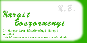 margit boszormenyi business card